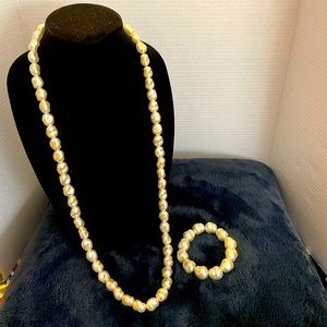 Chico’s Pearl Necklace and Stretch Bracelet